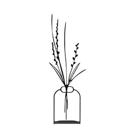 Aberto Design Flowerpot - 3 Objeto decorativo de metal Negro
